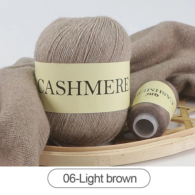 Cashmere Yarn, 50g + 20g High‑Grade Worsted Mongolian Wool for Hand‑Knitting Sweaters, Hats & Cardigans