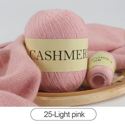Cashmere Yarn, 50g + 20g High‑Grade Worsted Mongolian Wool for Hand‑Knitting Sweaters, Hats & Cardigans