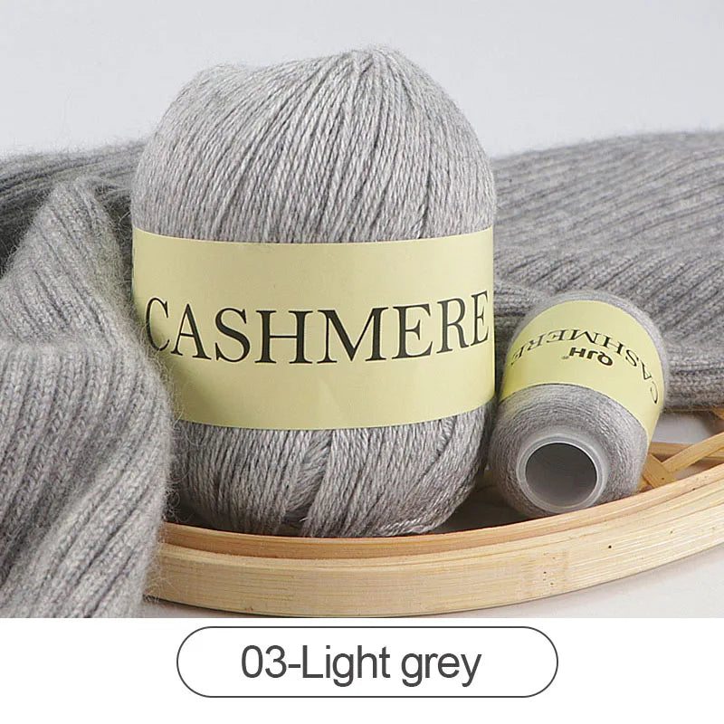 Cashmere Yarn, 50g + 20g High‑Grade Worsted Mongolian Wool for Hand‑Knitting Sweaters, Hats & Cardigans