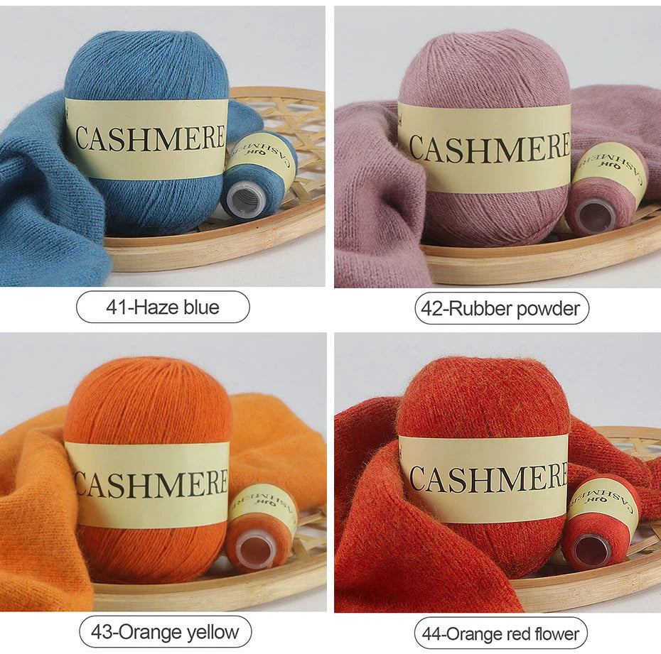 Cashmere Yarn, 50g + 20g High‑Grade Worsted Mongolian Wool for Hand‑Knitting Sweaters, Hats & Cardigans