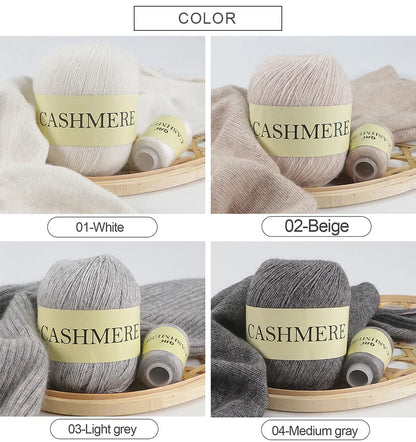 Cashmere Yarn, 50g + 20g High‑Grade Worsted Mongolian Wool for Hand‑Knitting Sweaters, Hats & Cardigans