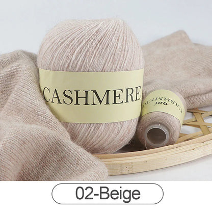 Cashmere Yarn, 50g + 20g High‑Grade Worsted Mongolian Wool for Hand‑Knitting Sweaters, Hats & Cardigans