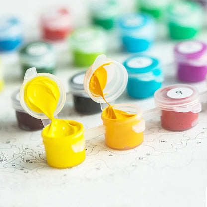 City Landscape Paint by Numbers Kit – DIY Canvas Painting for Adults with Frame & Oil Colors