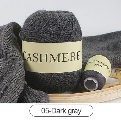 Cashmere Yarn, 50g + 20g High‑Grade Worsted Mongolian Wool for Hand‑Knitting Sweaters, Hats & Cardigans