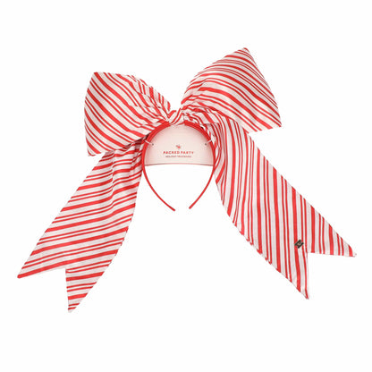 Sweetheart Stripes Jumbo Bow Headband (Single or Set of 4)