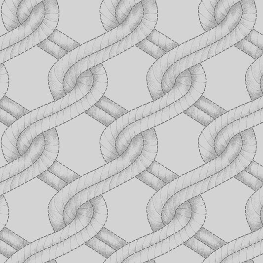 Grey Twisted Rope Stitched Braid Cotton Wideback Fabric Per Yard
