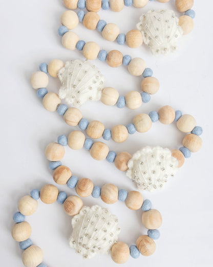 Coastal Christmas Seashell Felt Garland