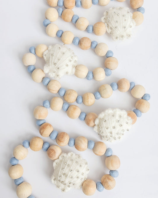Coastal Christmas Seashell Felt Garland