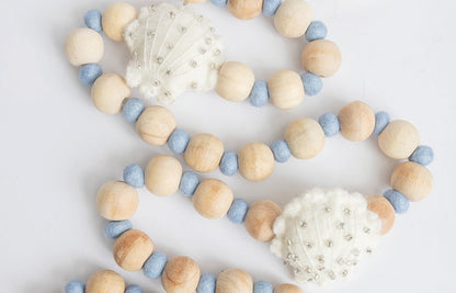 Coastal Christmas Seashell Felt Garland