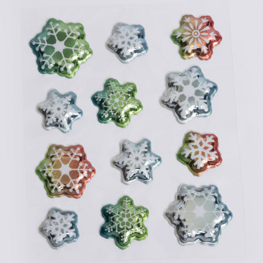 Paper Crafts  Everett Rd. By Cathe Holden Iredescent Snowflake Puffy Christmas Winter Stickers