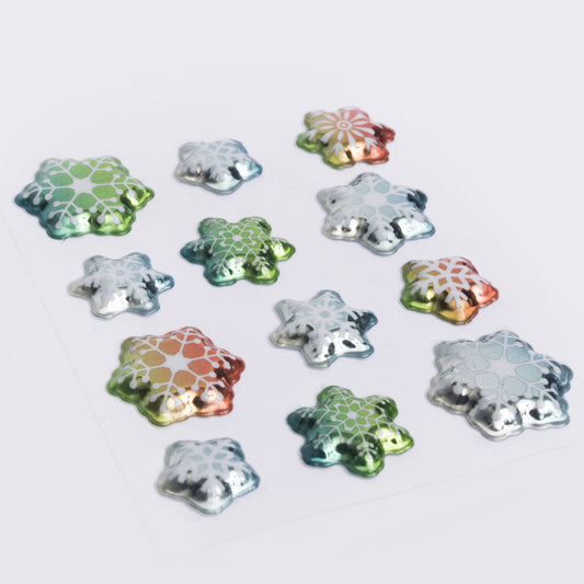 Paper Crafts  Everett Rd. By Cathe Holden Iredescent Snowflake Puffy Christmas Winter Stickers