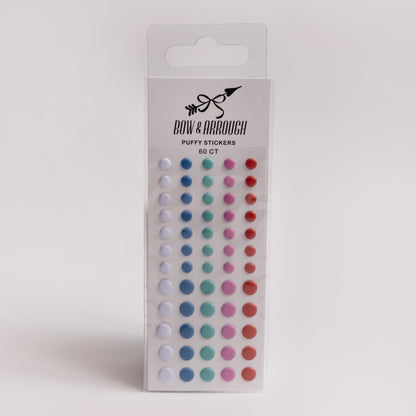 Bow & Arrough™ Holiday Candy Colored Dots Puffy Stickers