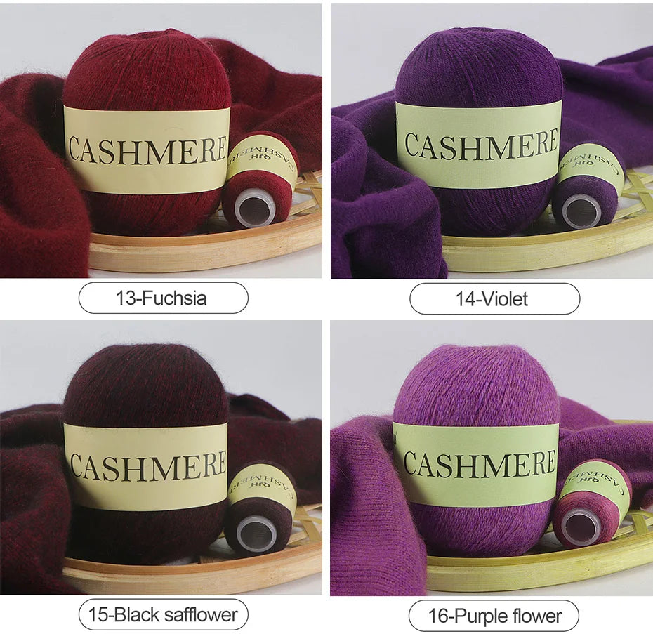 Cashmere Yarn, 50g + 20g High‑Grade Worsted Mongolian Wool for Hand‑Knitting Sweaters, Hats & Cardigans
