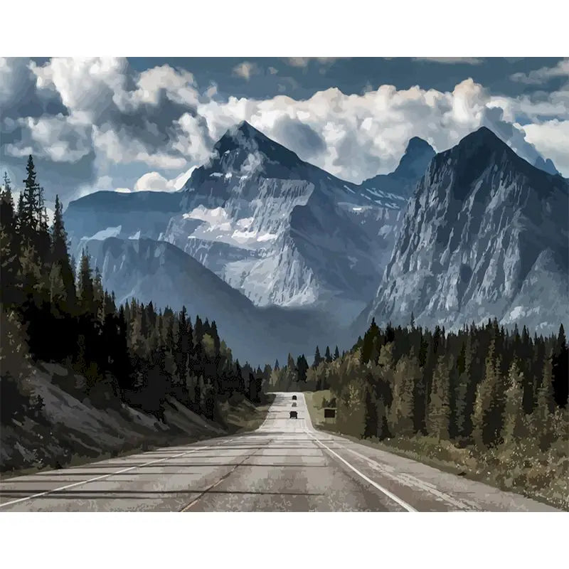 Animals and Landscape Paint by Numbers Kit – 40x50cm DIY Canvas Scenery Painting for Adults with Frame