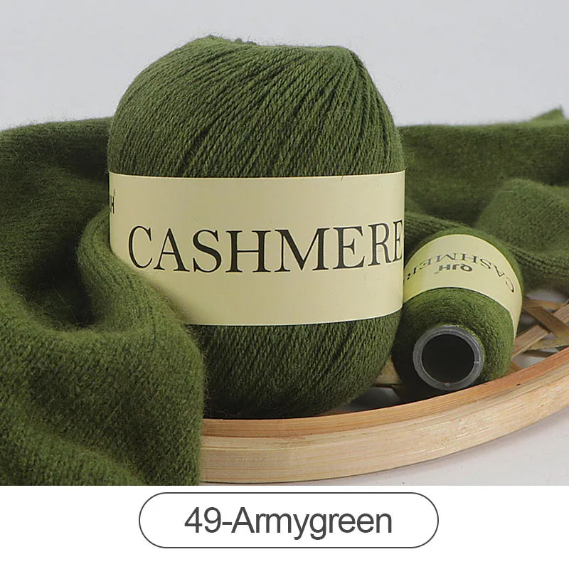 Cashmere Yarn, 50g + 20g High‑Grade Worsted Mongolian Wool for Hand‑Knitting Sweaters, Hats & Cardigans