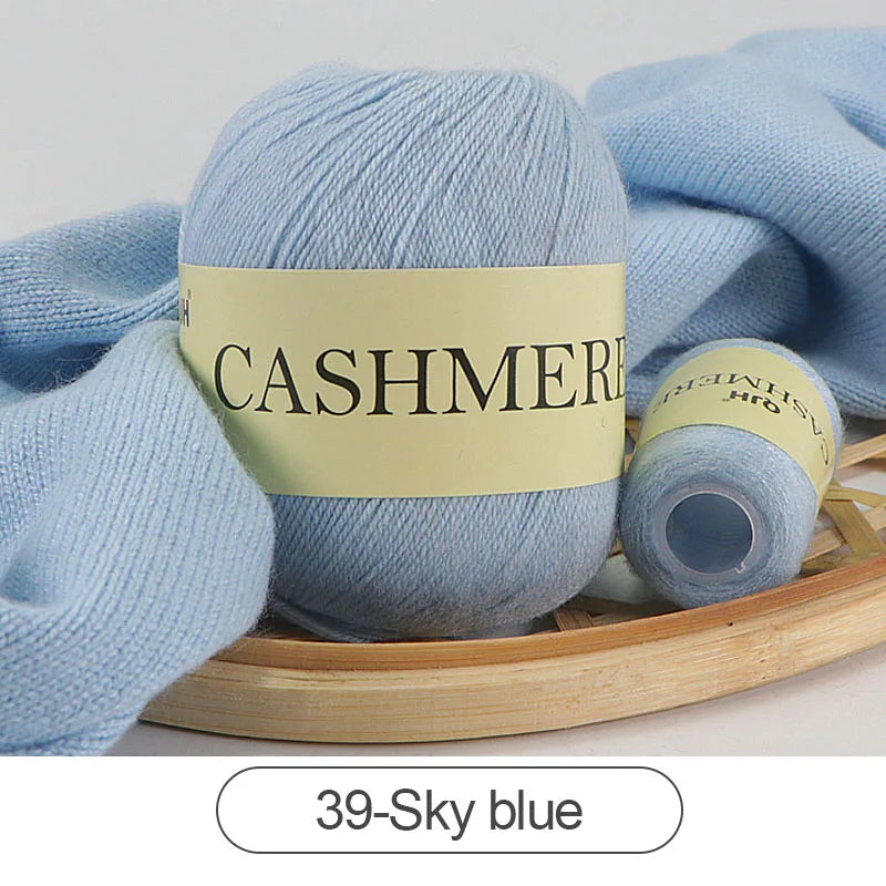 Cashmere Yarn, 50g + 20g High‑Grade Worsted Mongolian Wool for Hand‑Knitting Sweaters, Hats & Cardigans