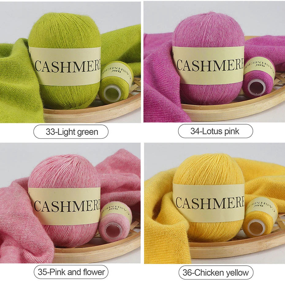 Cashmere Yarn, 50g + 20g High‑Grade Worsted Mongolian Wool for Hand‑Knitting Sweaters, Hats & Cardigans