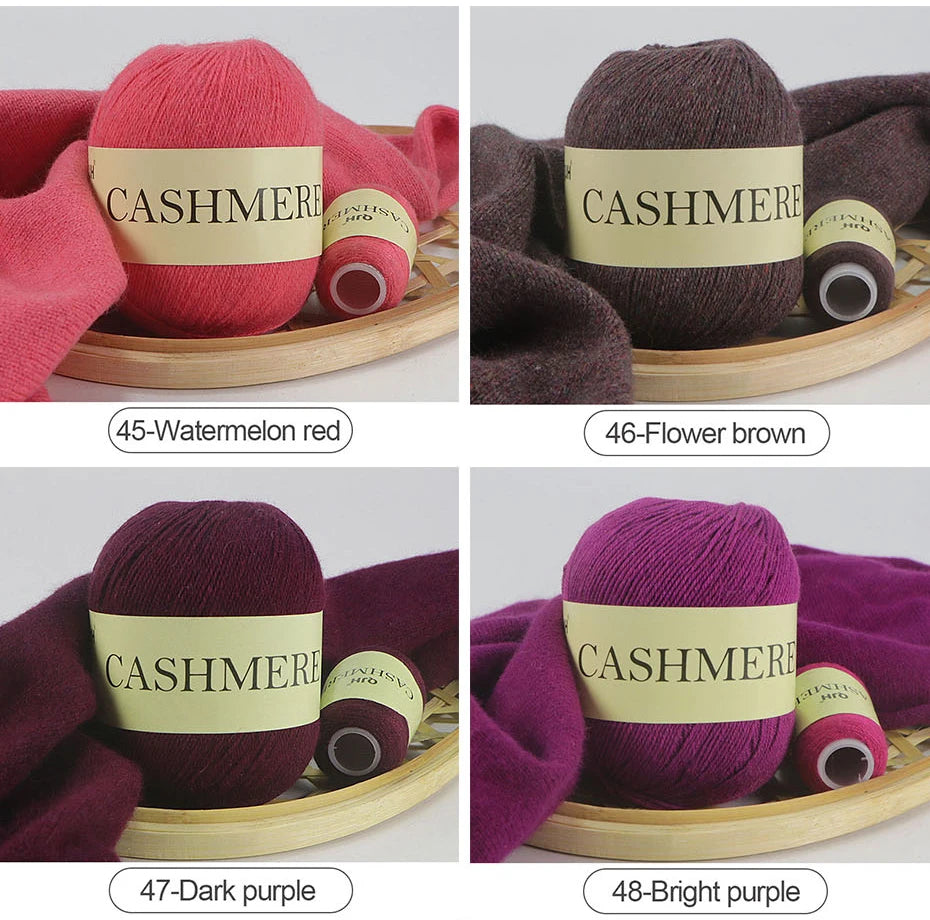 Cashmere Yarn, 50g + 20g High‑Grade Worsted Mongolian Wool for Hand‑Knitting Sweaters, Hats & Cardigans