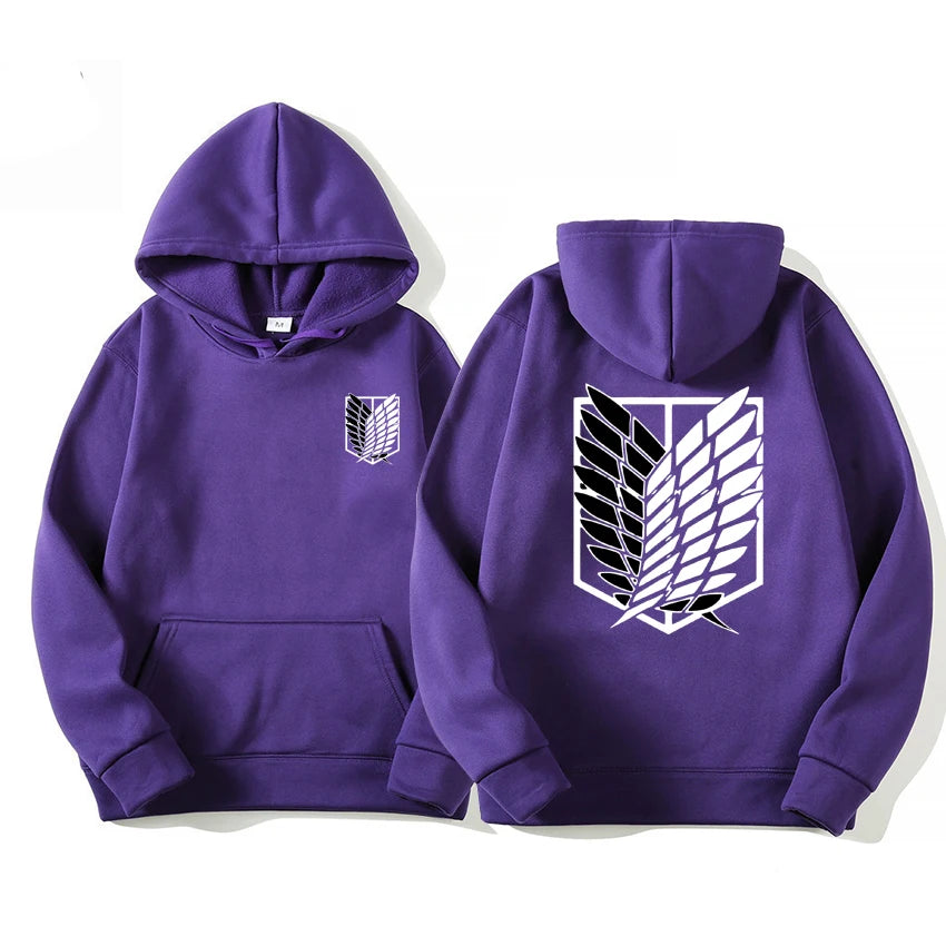 Attack on Titan Men's Hoodie, Anime Scout Regiment Military Division Hoodies Streetwear Pullover Hoodies Sweatshirt Clothes