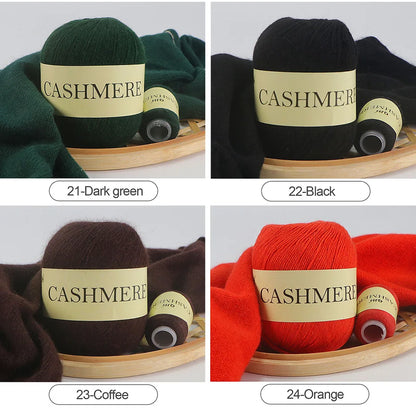 Cashmere Yarn, 50g + 20g High‑Grade Worsted Mongolian Wool for Hand‑Knitting Sweaters, Hats & Cardigans