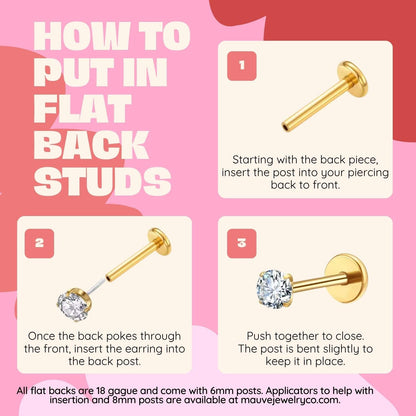 Bow Flat Back Studs