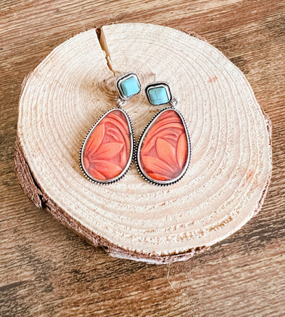 Beautiful Turquoise and Resin Earrings