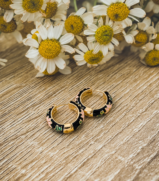 Midnight Garden Huggie Hoops