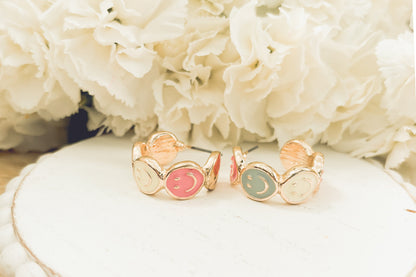 Adorable Smiley Face Hoop Earrings