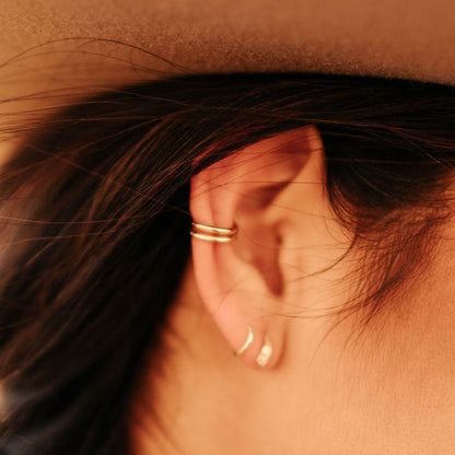 Queen Gold Filled Double Band Ear Cuff