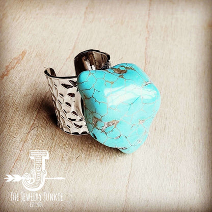 **Turquoise Chunk on Cuff Ring  012o Otarealm