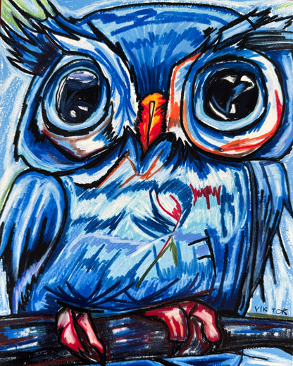 The Blue Owl - Art Prints