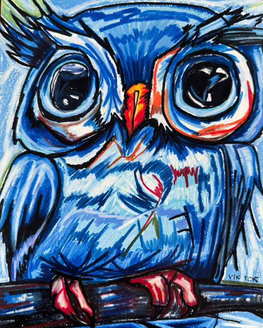 The Blue Owl - Art Prints