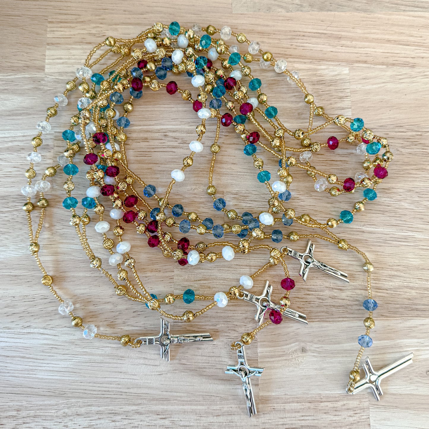 Handmade Beaded Rosario with Cross