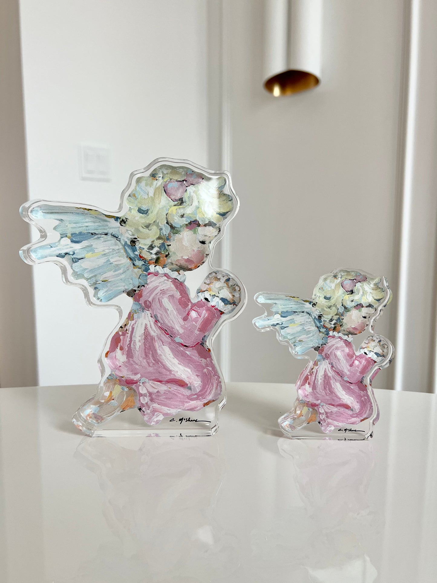 "Tiny Wings I" Angel Acrylic Tabletop Art