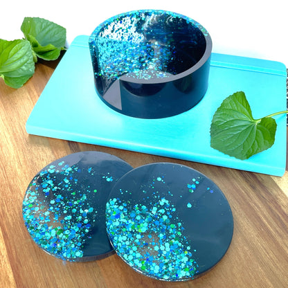 Round Coasters with Holder Silicone Molds 3pc