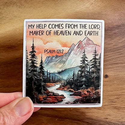 My Help Comes from the Lord | Christian Sticker | Mountains