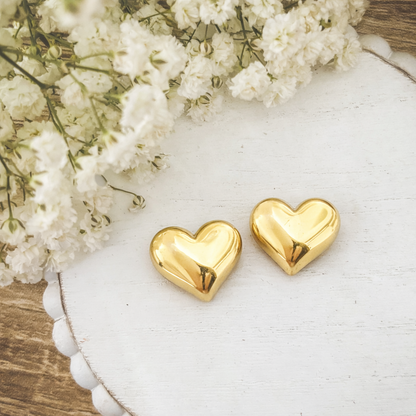 Adorable Gold or Silver Heart Stud Earrings