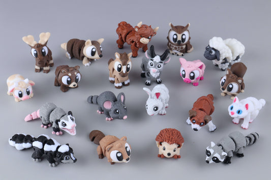 Mini Forest, Farm & Home Animal Fidget Toy Pack (20 items) Otarealm