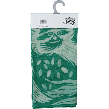 I'll Always Hang With You Sloth Dish Towel in Green | Ultra Soft and Absorbent Jacquard