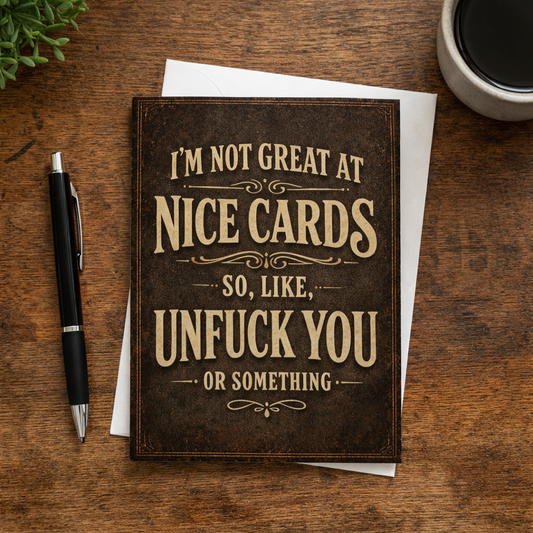 I'm Not Great at Nice Cards Card
