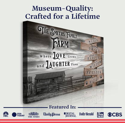 Where Love Grows And Laughter Flows Family Farm Names Sign