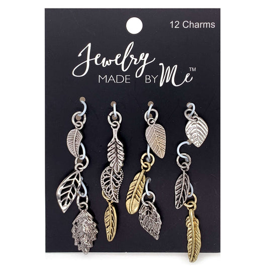Silver and Gold Miniature Leaves 12pc Charm Set Otarealm