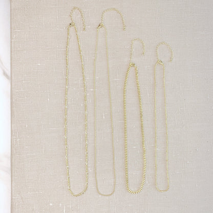Gold Multi Chain Necklaces 4pc Set