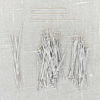 Silver Flat Head Pins 100pc Assortment