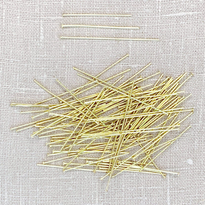 Gold Flat Head Pins 100pc Assortment