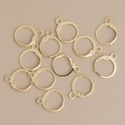 Gold Huggie Hoops 12mm Hinged  Earring Findings