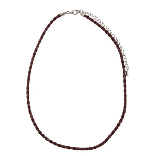 Brown Woven Leather Necklace