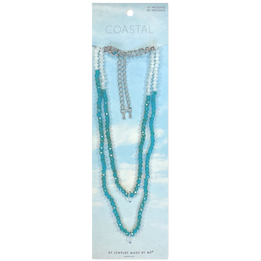 Moonstone and Apatite Glass Two Tone Necklaces 2pc Set