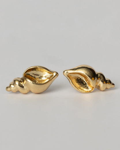 Gold Shells and Dolphin Beachy Stud Set Coastal Cowgirl