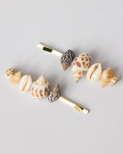 Gold and Crystal Starfish and Real Shell Hair Bobby Pins Coastal Cowgirl